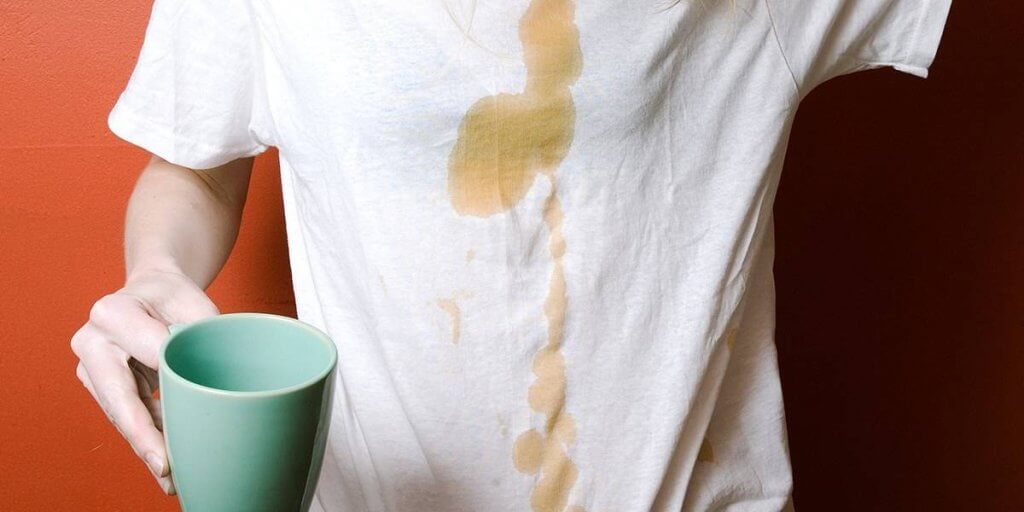 get coffee stain out of white shirt