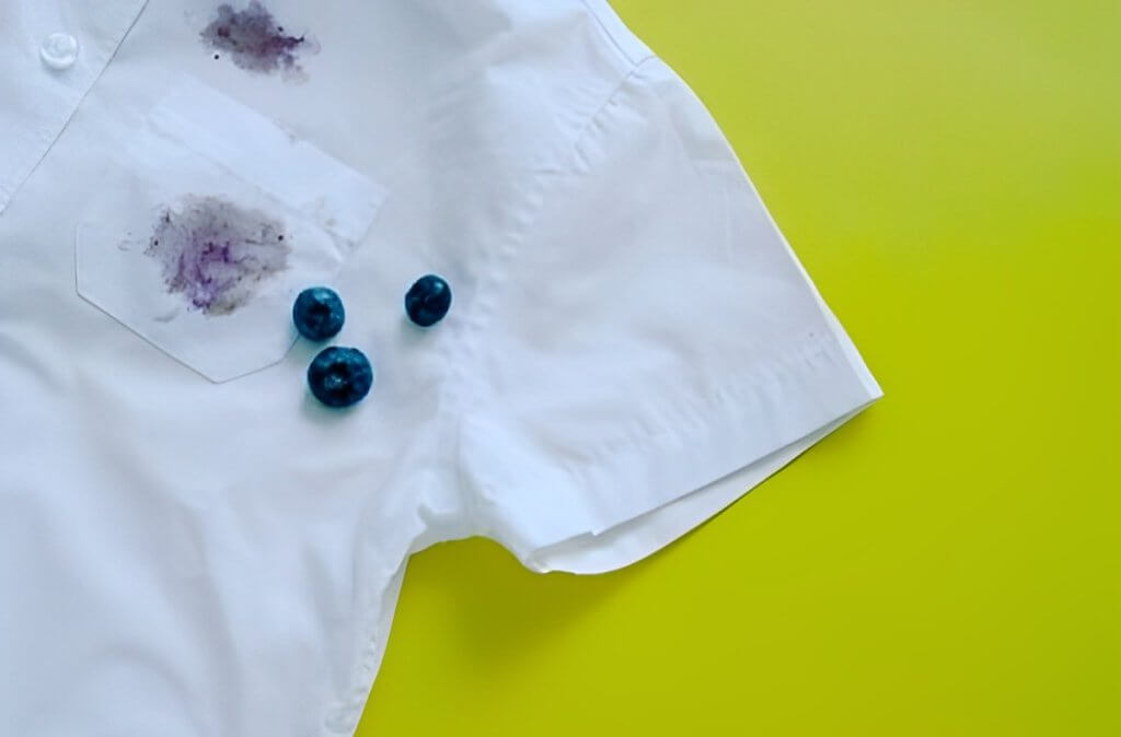 get blueberry stains out of clothes